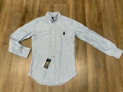 New POLO RALPH LAUREN Blake Chambray Shirt Cotton Blue 90s Bear Men's Sz XS - Image 1 of 4