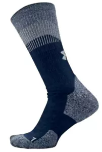 UNDER ARMOUR UA Unrivaled Training Acad Blue Grey Crew Socks Mens XL fits 12-16 - Picture 1 of 7