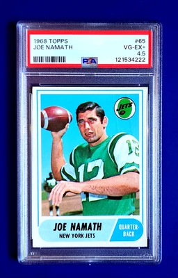 1968 Topps #65 Joe Namath HOF PSA 4.5 EX+ 4 5 Jets Alabama 3rd Year Card SB III - Image 1 of 2