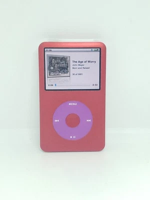  REACONDICIONADO Apple iPod 7ª Generación Rojo/Púrpura (160GB), Batería Nueva, Parte Frontal Trasera. Foto 1 de 4