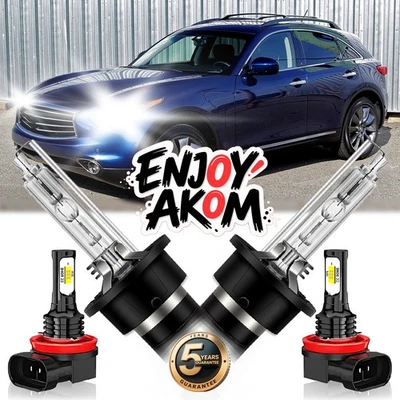 Combo de faros LED de haz alto bajo bombilla antiniebla HID para Infiniti FX35 2006-2012 Foto 1 de 4