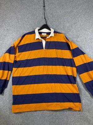 Camisa Polo St. John's Bay Para Hombres 3XLT Azul Amarillo Rayas Deportes Rugby Rendimiento Foto 1 de 4