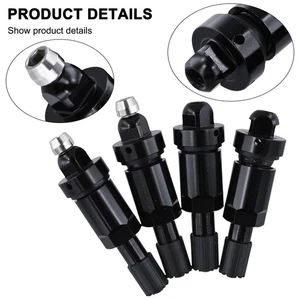Stylish Black TPMS Aluminum Valve Stem Replacement Kit Set of 4 for Tesla - Picture 1 of 16
