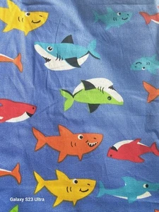 1/2 Yd Shark Cotton Fabric Tradition Swimming Fish Bolt End - Picture 1 of 1