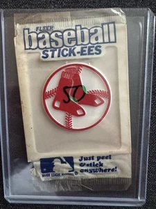 1960's FLEER STICK-EES BOSTON RED SOX LOGO PEEL & STICK 3D LOGO IN PACKAGE - Picture 1 of 2