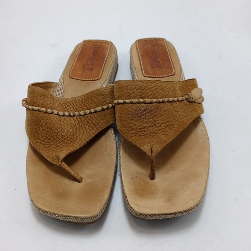 Timberland sandali donna infradito pelle marrone misura 5 misura larga hippie boho