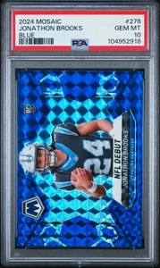 2024 Panini Mosaic JONATHAN BROOKS #276 RC Rookie Blue Prizm /99 PSA 10 - Picture 1 of 2