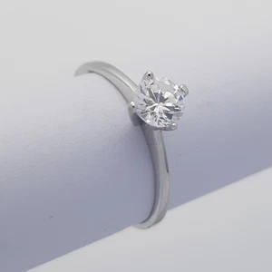 ANELLO SOLITARIO 0,40 CT in ARGENTO RODIATO con DIAMANTE ZIRCONE - Foto 1 di 5