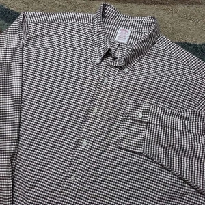 Brooks Brothers Madison Herren Hemd 18,5-35 braun kariert kariert Supima Made in USA - Bild 1 von 6
