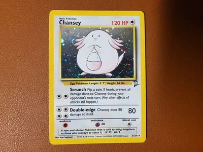 Chansey - 3/130 - Pokemon Base Set 2 Holo Rare Card WOTC LP - Image 1 of 2