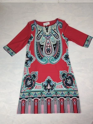 Studio 1 红色佩斯利女式连衣裙 8 码 — 第 1/4 张图片