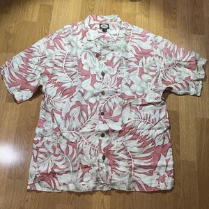 Tommy Bahama Hawaiihemd Herren Gr. M Leinen Knopfleiste Blumen Tropical Camp - Bild 1 von 6