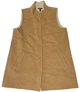 Chaleco Eileen Fisher Lana Mezcla Cachemira Botón a Presión Para Mujer Grande 32.5” Largo - Imagen 1 de 8