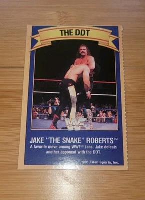 JAKE THE SNAKE ROBERTS - THE DDT 1991 WWF Gold Bond Ice Cream Card - Image 1 of 2