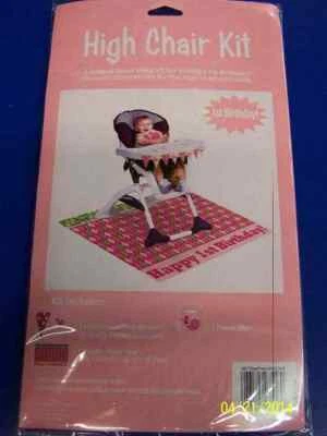 Ocean Preppy Girl Pink Whale Cute 1st Birthday Party High Chair Decorating Kit - Image 1 of 2