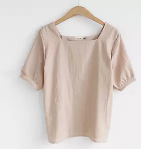 Camicia casual donna cotone morbido/lino maniche corte abbigliamento maglietta estiva - Foto 1 di 3