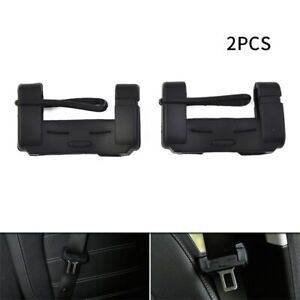 2x Car Seat Safety Belt Buckle Clip Silicone Anti-Scratch Cover Black Universal (For: Seat)