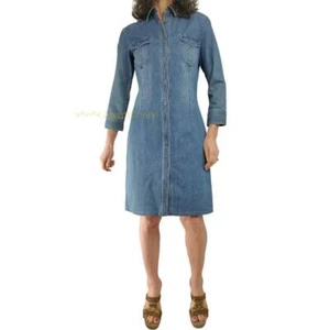 Vestido Camisa Vintage Polo Jeans Ralph Lauren Talla 6 Mujer Azul Denim Primavera 3/4 - Imagen 1 de 11