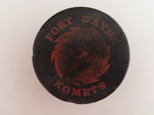 Vintage Fort Wayne Komets IHL Game Used Hockey Puck Defunct Team 1960's-1970's