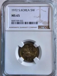 South Korea 5 Won 1972 NGC MS 65 - Picture 1 of 2