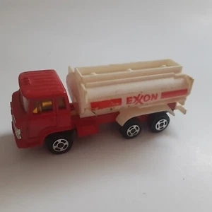 1983 JRI Road Machines Exxon Gas Fuel Tanker Truck Red Hong Kong Diecast - Picture 1 of 6