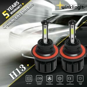 4-Sides H13 9008 LED Headlight Bulb High Low Beam 6000K For Ford F-150 2004-2014