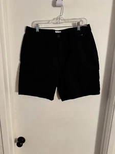 Men NWOT "Topman" black cargo , zip up shorts. Size 36 - Picture 1 of 2