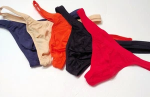 Men's Rio Thong Underwear ULTRA LIGHT NYLON SPANDEX Bikini BASIC COLORS X12 - Picture 1 of 5
