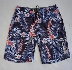 Hurley Men's Floral Tropical Board Shorts Navy Blue Size 30 - Picture 1 of 10