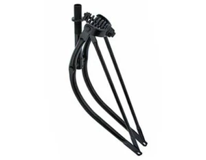 New! Original Lowrider Steel 26" Bicycle Bent Spring Fork 1" Threaded In Black. - Picture 1 of 1