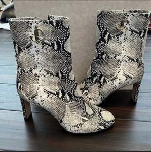 Jimmy Choo JC Boots Snake Leather Midcalf Python Ankle Boot 39.5 Booties - Picture 1 of 10