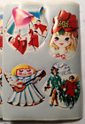 Vtg Christmas Gummed Seals Stickers Scrapbook Craft Lot Of 8 Sheets 34 Pcs