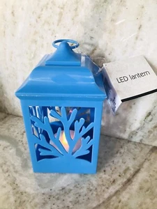 New Plastic LED Blue Lantern W/Flickering Effect/On/Off Switch. By Greenbrier-7” - Picture 1 of 8