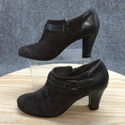 Aerosoles Boots Womens 8.5 M Polka Dot Ankle Booties Gray Zipper Heeled Casual - Image 1 of 4