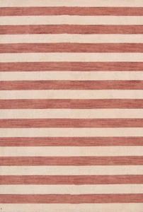 Reversible Striped Design Rust/Beige Gabbeh Oriental Rug Hand-Knotted 6x8 ft - Picture 1 of 11