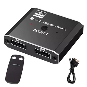 DP 1.4 Bi-Directional Switch Splitter 2X1 or 1X2 8K Displayport Switch - Picture 1 of 15