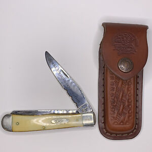 Case XX USA BW254 SS NA Hunting Club Trapper Bone Double Blade Pocket Knife