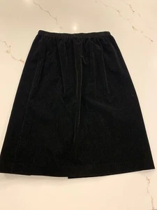 Black Faux Suede Pencil Skirt By Laura Tyler Vintage Brushed Knit Size Medium - Picture 1 of 11