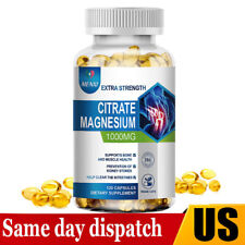 Magnesium Citrate Capsules 1000mg Per Serving -Highest Potency Capsules 120 Caps