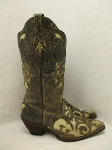 Vintage Corral Western Boots Bone Lizard Inlay Pointy Toe C2116 Women Size 8.5 M - Picture 1 of 17
