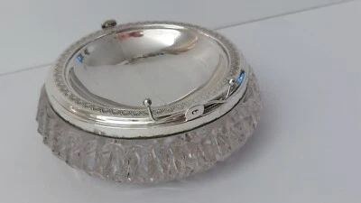 ANTICO POSACENERE VINTAGE ARGENTO 800 E CRISTALLO ANNI "60 in ottimo stato - Immagine 1 di 4