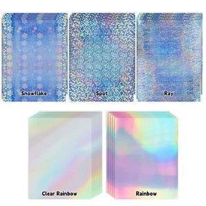 Posten verschiedene Größen + Muster Koala holografisches Vinyl Aufkleber Papier für Drucker - Bild 1 von 48