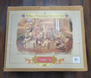 Grandeur Noel Collectors Edition 9 Piece Porcelain Nativity Set Large 1999 - Picture 1 of 12