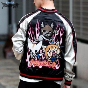 SANRIO Aggretsuko Haida Reversible Sukajan Jacket souvenir jacket womens mens - Picture 1 of 11