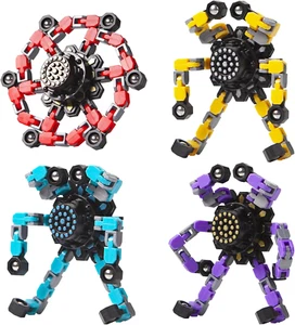 4 Pcs Transformable Fidget Spinners – Stress Relief Sensory Toys for Kids&Adults - Picture 1 of 12
