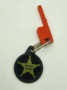 Vintage 1980 Kidco Burnin Key Cars Keychain Highway Patrol Toy Key - Picture 1 of 3