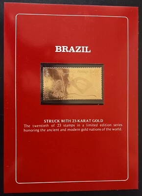 Brasil- Staffa Gold Nations £6 Bandeira do Brasil selo de ouro 23K - Imagem 1 de 3