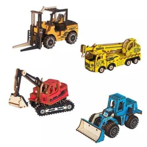 3D Wooden Puzzles Building Engineering Vehicles Car Model For DIY Toy Kids - Picture 1 of 11