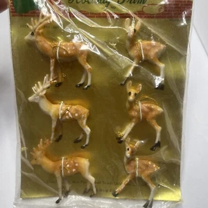 Vintage Plastic Buck Deer Hong Kong In Original Package Holiday Trim - Picture 1 of 14