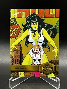 2021 Skybox Marvel Metal Universe Spider-Man She Hulk Light FX Yellow #177 J110 - Picture 1 of 2